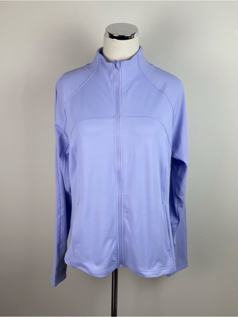 Layer 8 Solid Light Purple Full Zip Long Sleeve Jacket Athletic Workout Women